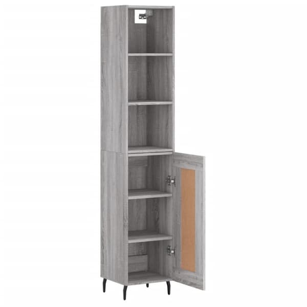 The Living Store Högskåp grå sonoma 34,5x34x180 cm konstruerat trä -  Skänkar & serveringsbord