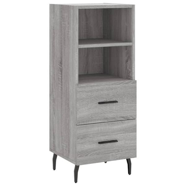 The Living Store Högskåp grå sonoma 34,5x34x180 cm konstruerat trä - Skänkar & serveringsbord
