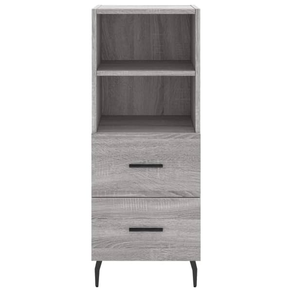 The Living Store Högskåp grå sonoma 34,5x34x180 cm konstruerat trä - Skänkar & serveringsbord