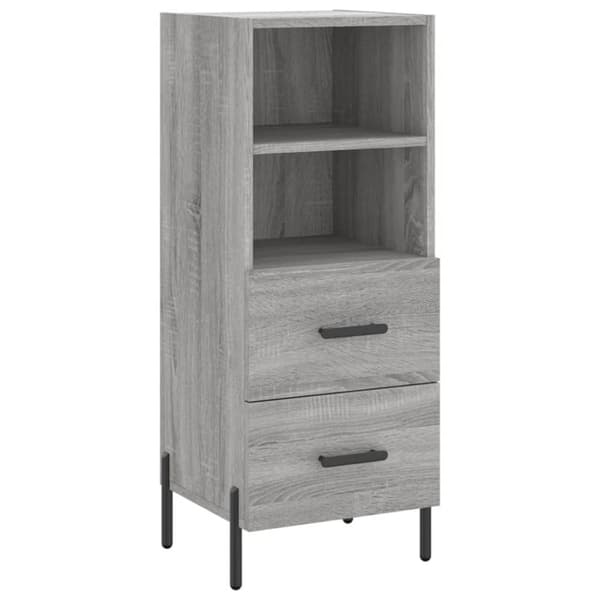 The Living Store Kaappi harmaa Sonoma 34,5x34x180 cm tekninen puu - Tarjoilupöydät & senkit
