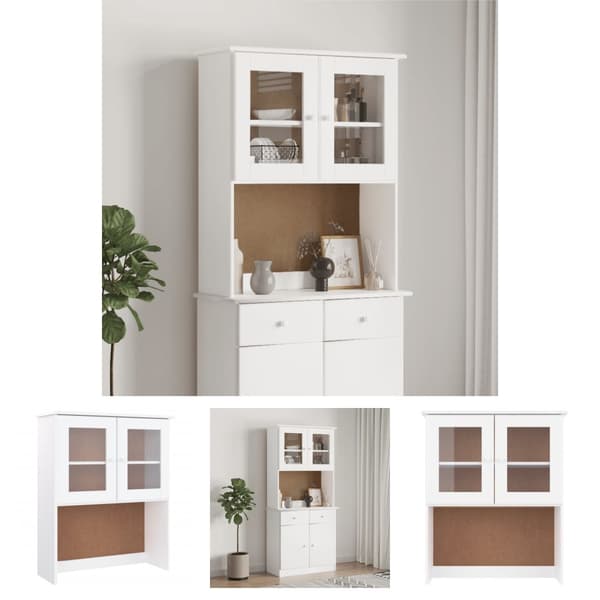 The Living Store Lipaston yläosa ALTA valkoinen 77x30x92 cm täysi mänty - Tarjoilupöydät & senkit