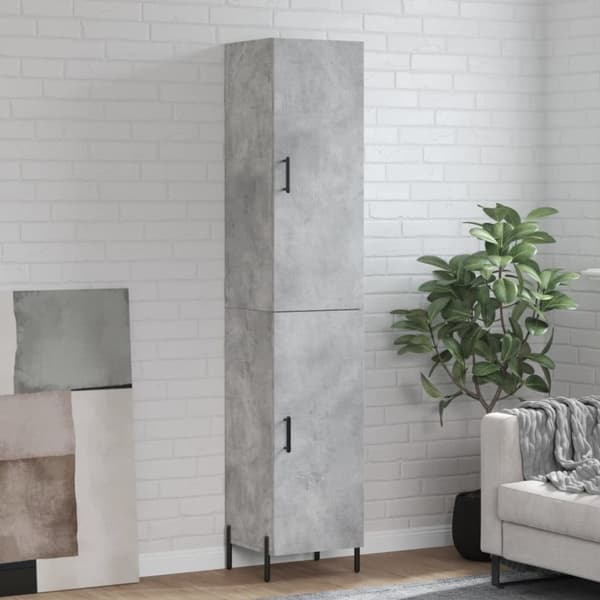The Living Store skab 34,5x34x180 cm konstrueret træ betongrå -  Skænke