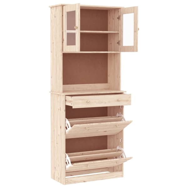 The Living Store Kaappi ALTA 77x35x188 cm täysi mänty -  Tarjoilupöydät & senkit