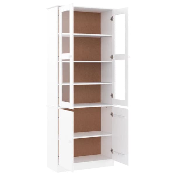 The Living Store vitrineskab ALTA 77x35x186,5 massivt fyrretræ hvid - Skænke