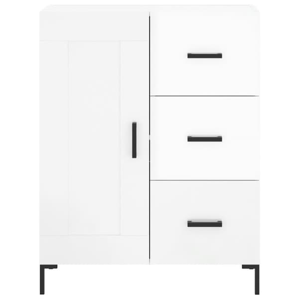 The Living Store højskab 69,5x34x180 cm konstrueret træ hvid højglans -  Skænke