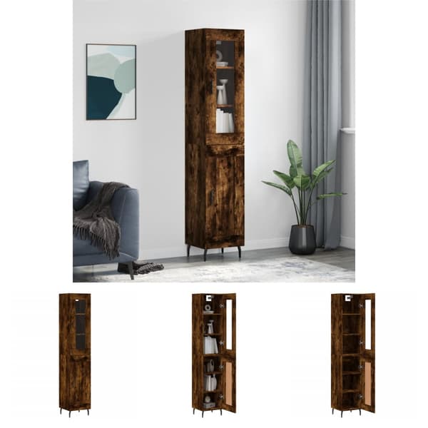 The Living Store skab 34,5x34x180 cm konstrueret træ røget egetræ -  Skænke