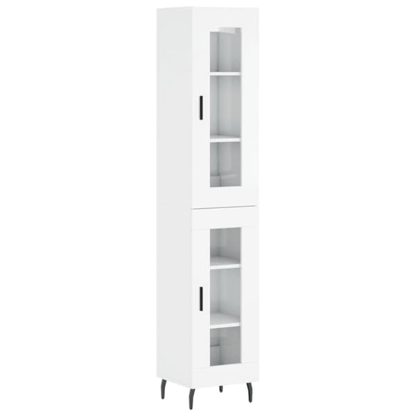 The Living Store skab 34,5x34x180 cm konstrueret træ hvid højglans -  Skænke