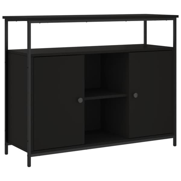The Living Store Skänk svart 100x35x80 cm konstruerat trä - Skänkar & serveringsbord