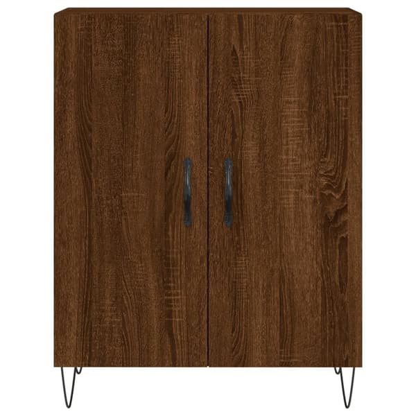 The Living Store Högskåp brun ek 69,5x34x180 cm konstruerat trä -  Skänkar & serveringsbord