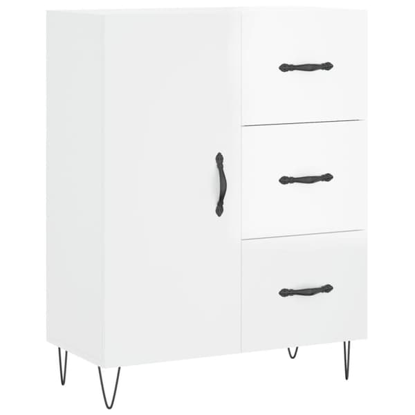 The Living Store Högskåp högglans vit 69,5x34x180 cm konstruerat trä -  Skänkar & serveringsbord