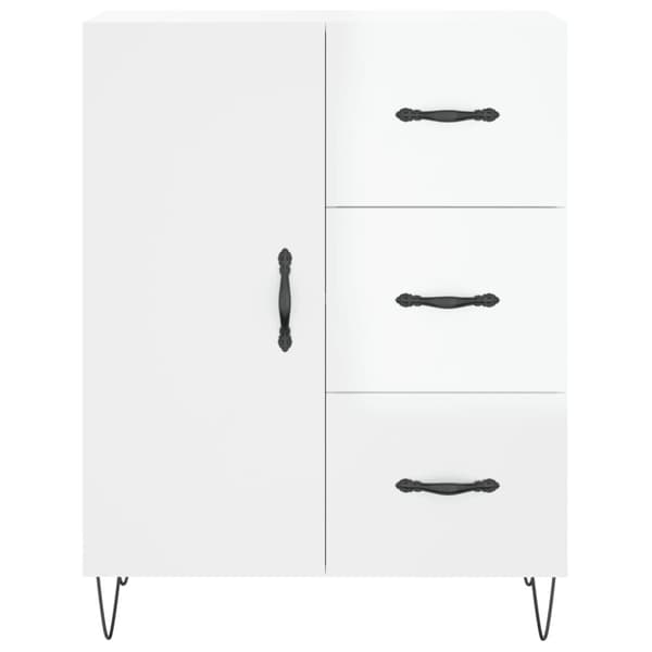 The Living Store Högskåp högglans vit 69,5x34x180 cm konstruerat trä -  Skänkar & serveringsbord
