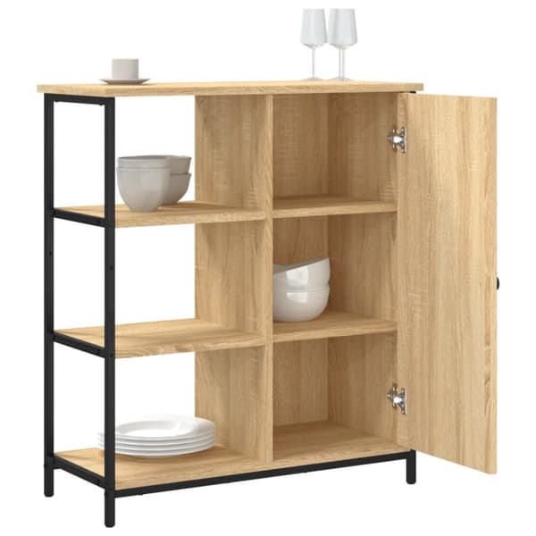The Living Store Skänk sonoma-ek 70x30x80 cm konstruerat trä - Skänkar & serveringsbord