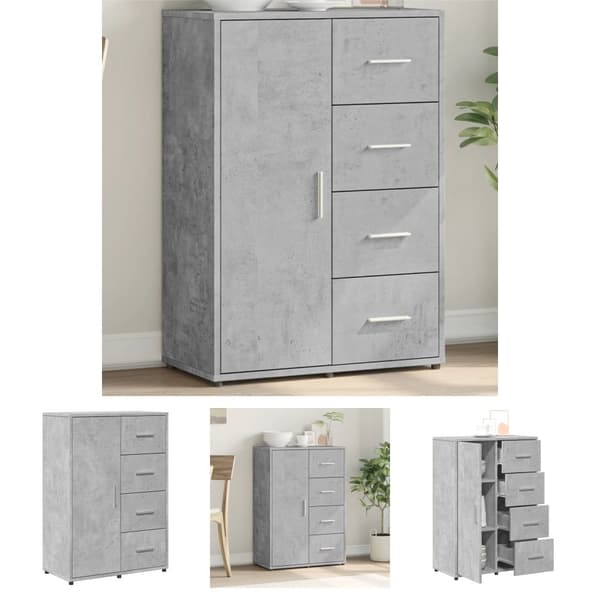 The Living Store skænk 60x31x84 cm konstrueret træ betongrå -  Skænke