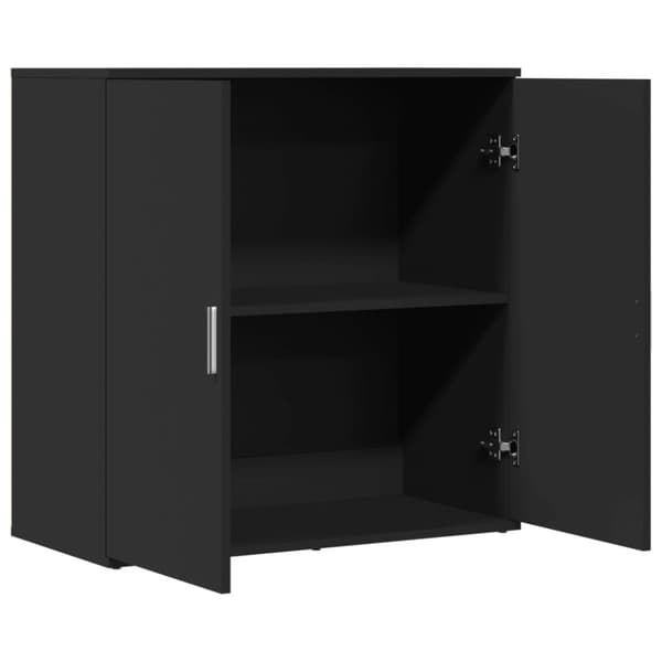 The Living Store skab 79x38x80 cm konstrueret træ sort - Skænke
