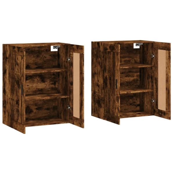 The Living Store Seinäkiinnitettävät kaapit 2 kpl savutammi tekninen puu -  Tarjoilupöydät & senkit