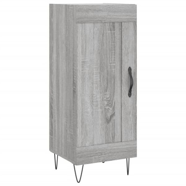 The Living Store Högskåp grå sonoma 34,5x34x180 cm konstruerat trä - Skänkar & serveringsbord