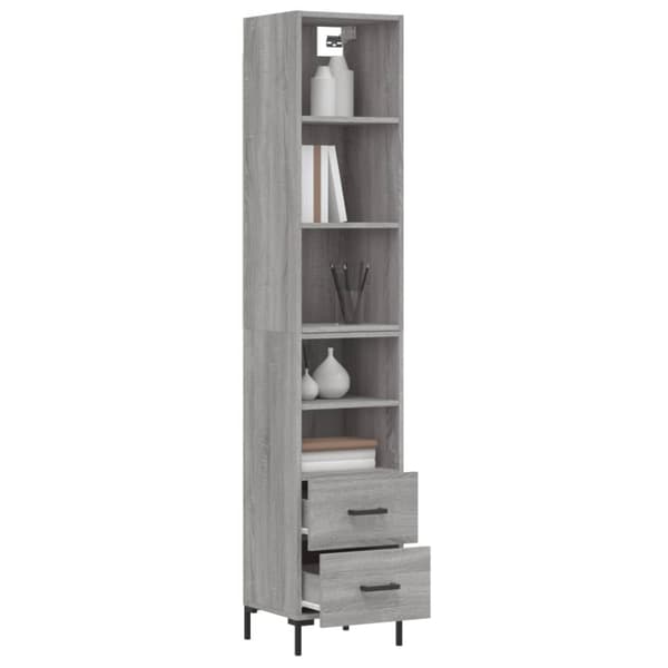 The Living Store højskab 34,5x34x180 cm konstrueret træ grå sonoma-eg -  Skænke