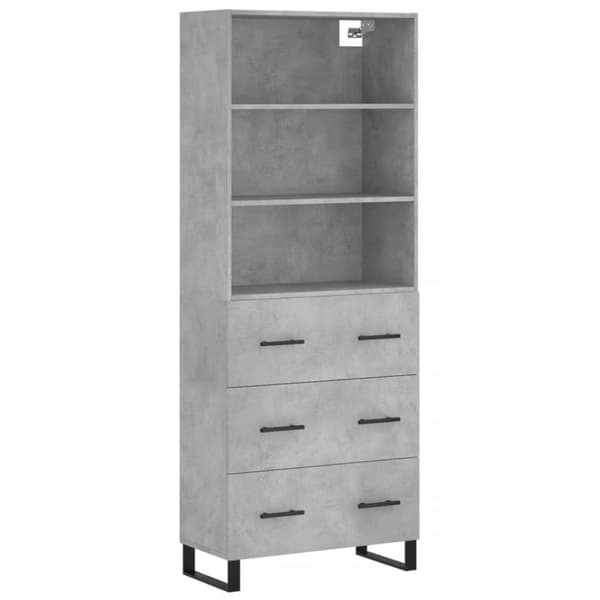 The Living Store højskab 69,5x34x180 cm konstrueret træ betongrå -  Skænke
