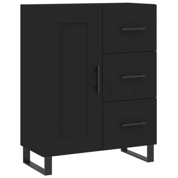 The Living Store Högskåp svart 69,5x34x180 cm konstruerat trä - Skänkar & serveringsbord