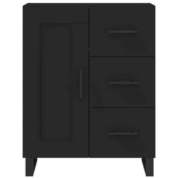 The Living Store Högskåp svart 69,5x34x180 cm konstruerat trä - Skänkar & serveringsbord