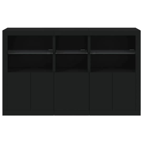 The Living Store Skänk med LED-belysning svart 162x37x100 cm - Skänkar & serveringsbord