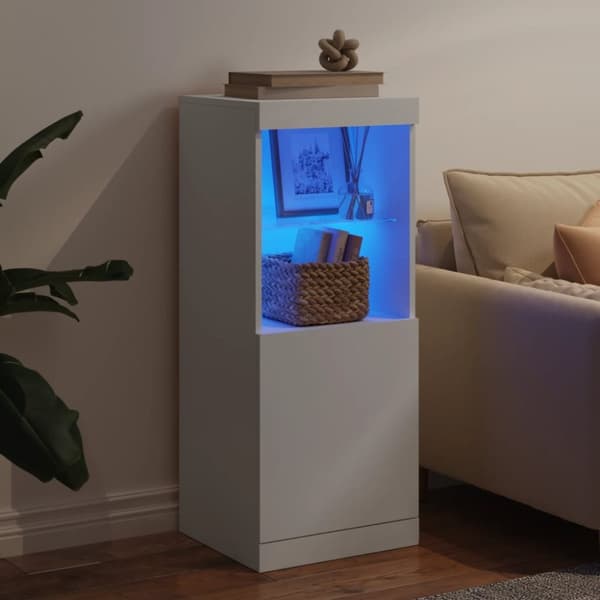 The Living Store skænk med LED-lys 41x37x100 cm hvid - Skænke