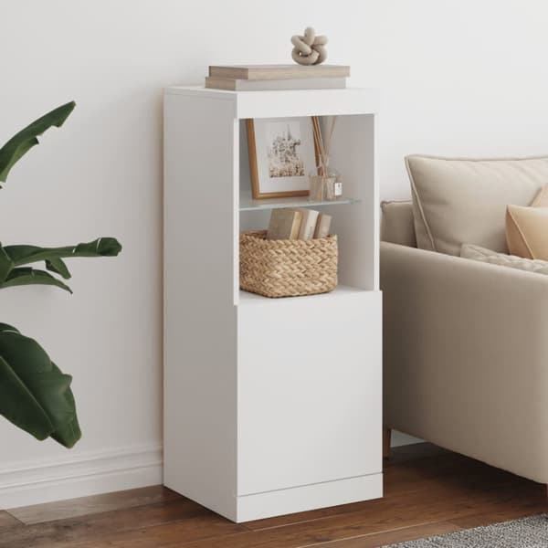The Living Store skænk med LED-lys 41x37x100 cm hvid - Skænke