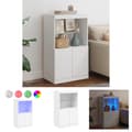 Miniatyrbild 1 av 11: The Living Store Skänk med LED-belysning vit 60,5x37x100 cm -  Skänkar & serveringsbord