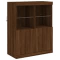 Pikkukuva 8 / 11: The Living Store Senkit LED-valoilla 3 kpl ruskea tammi tekninen puu -  Tarjoilupöydät & senkit