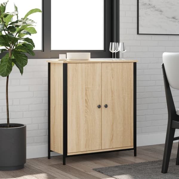 The Living Store Skänk sonoma-ek 70x30x80 cm konstruerat trä - Skänkar & serveringsbord