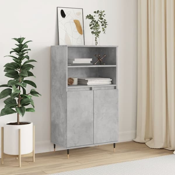 The Living Store skab 60x36x110 cm konstrueret træ Betongrå - Skænke