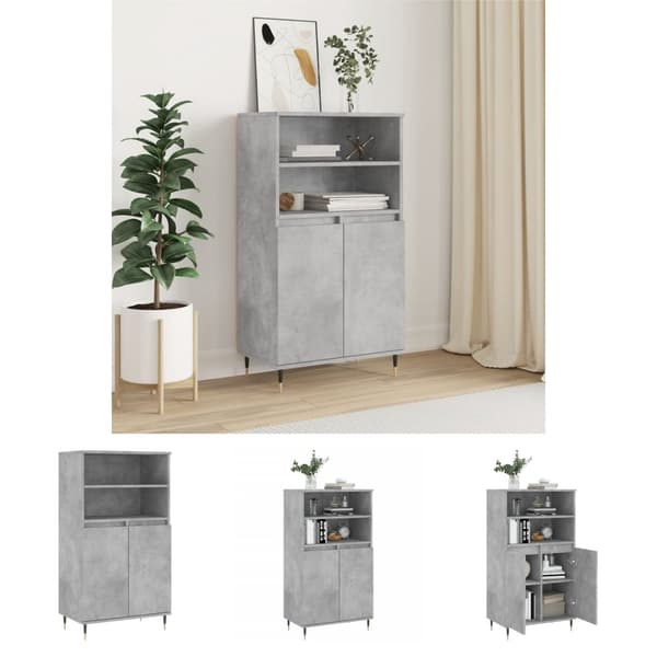 The Living Store skab 60x36x110 cm konstrueret træ Betongrå - Skænke
