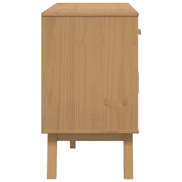 The Living Store Skänk OLDEN grå & brun 114x43x73,5cm massiv furu - Skänkar & serveringsbord