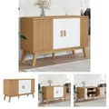 Miniatyrbild 1 av 11: The Living Store Skänk OLDEN vit och brun 114x43x73,5 cm massiv furu -  Skänkar & serveringsbord