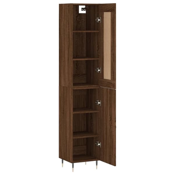 The Living Store skab 34,5x34x180 cm konstrueret træ brun egetræsfarve -  Skænke