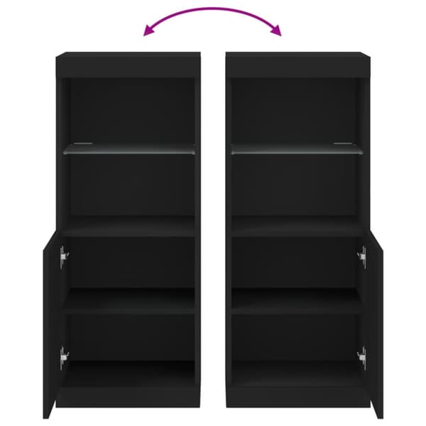 The Living Store skænk med LED-lys 41x37x100 cm sort - Skænke