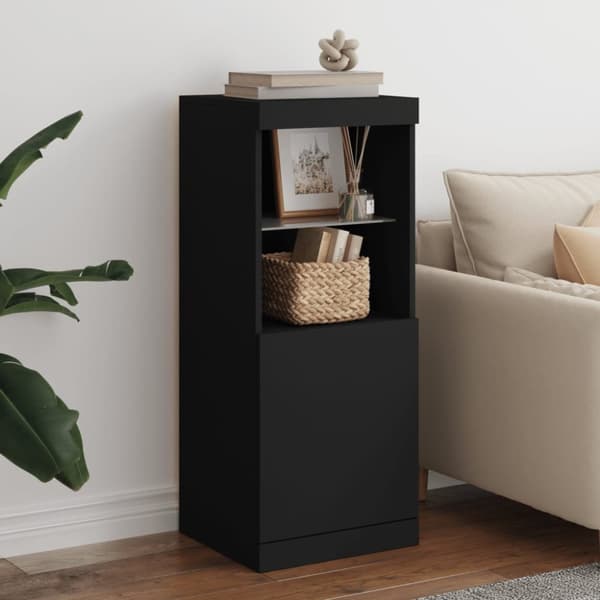 The Living Store skænk med LED-lys 41x37x100 cm sort - Skænke