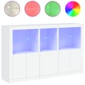 Miniatyrbild 3 av 11: The Living Store Skänk med LED-belysning vit 162x37x100 cm -  Skänkar & serveringsbord