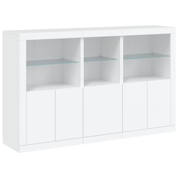 The Living Store Skänk med LED-belysning vit 162x37x100 cm - Skänkar & serveringsbord