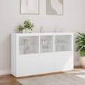 Miniatyrbild 5 av 11: The Living Store Skänk med LED-belysning vit 162x37x100 cm -  Skänkar & serveringsbord