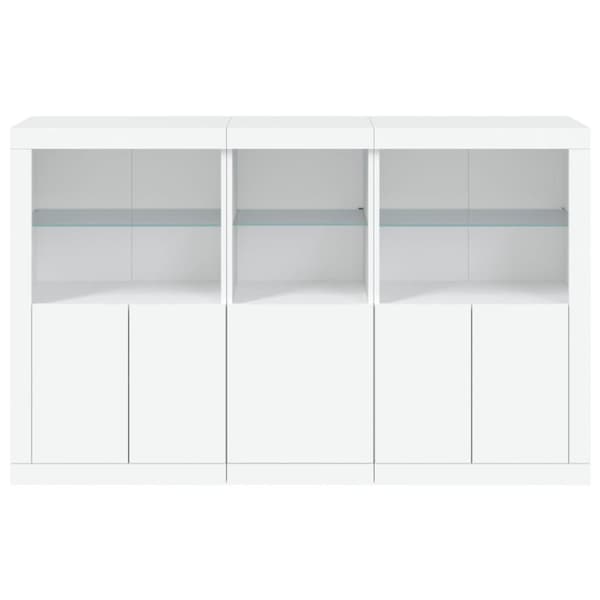 The Living Store Skänk med LED-belysning vit 162x37x100 cm - Skänkar & serveringsbord
