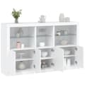 Miniatyrbild 2 av 11: The Living Store Skänk med LED-belysning vit 162x37x100 cm -  Skänkar & serveringsbord
