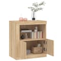 Miniatyrbillede 6 af 11: The Living Store skænk med LED-lys 60,5x37x67 cm sonoma-eg -  Skænke