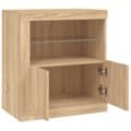 Miniatyrbillede 8 af 11: The Living Store skænk med LED-lys 60,5x37x67 cm sonoma-eg -  Skænke