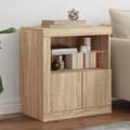 Miniatyrbillede 2 af 11: The Living Store skænk med LED-lys 60,5x37x67 cm sonoma-eg -  Skænke