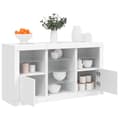 Pikkukuva 2 / 11: The Living Store Senkki LED-valoilla valkoinen 123x37x67 cm -  Tarjoilupöydät & senkit