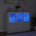 Miniatyrbillede 4 af 11: The Living Store skænke med LED-lys 3 stk. konstrueret træ hvid -  Skænke