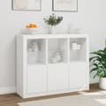 Miniatyrbillede 5 af 11: The Living Store skænke med LED-lys 3 stk. konstrueret træ hvid -  Skænke