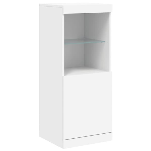 The Living Store skænke med LED-lys 3 stk. konstrueret træ hvid - Skænke