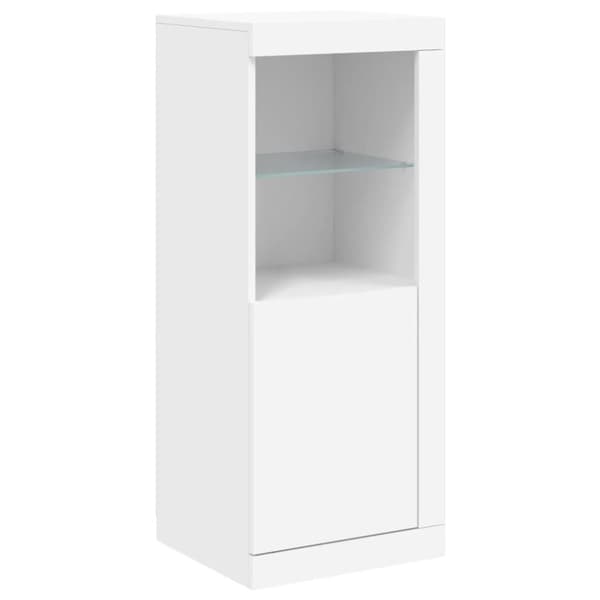 The Living Store skænke med LED-lys 3 stk. konstrueret træ hvid - Skænke